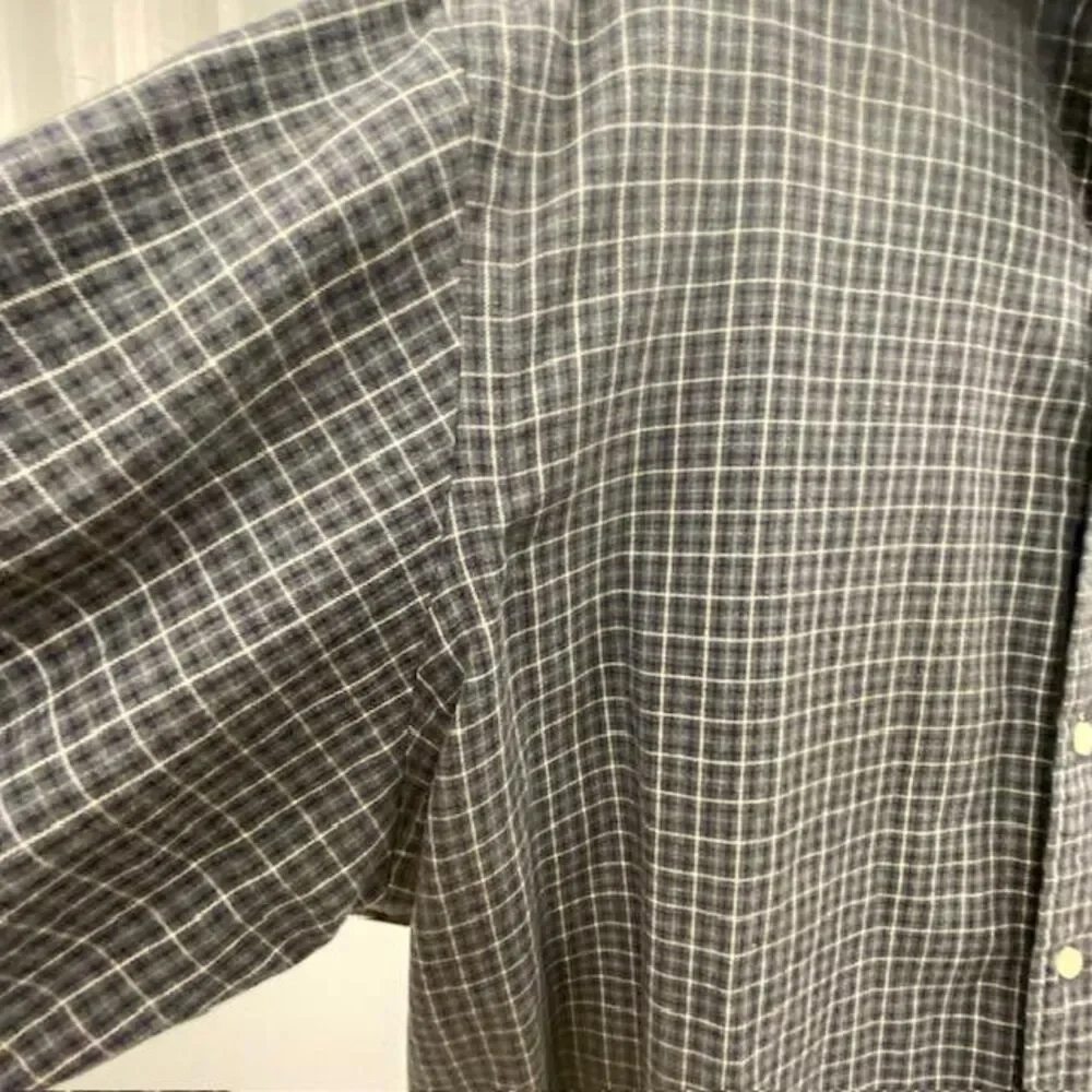 Polo Ralph Lauren XXL Classic Fit Gray Plaid Button Front Shirt Men's